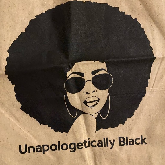 Canvas Shopping Bag Unapologetically Black Shopping Bag Black History Month - Picture 2 of 2